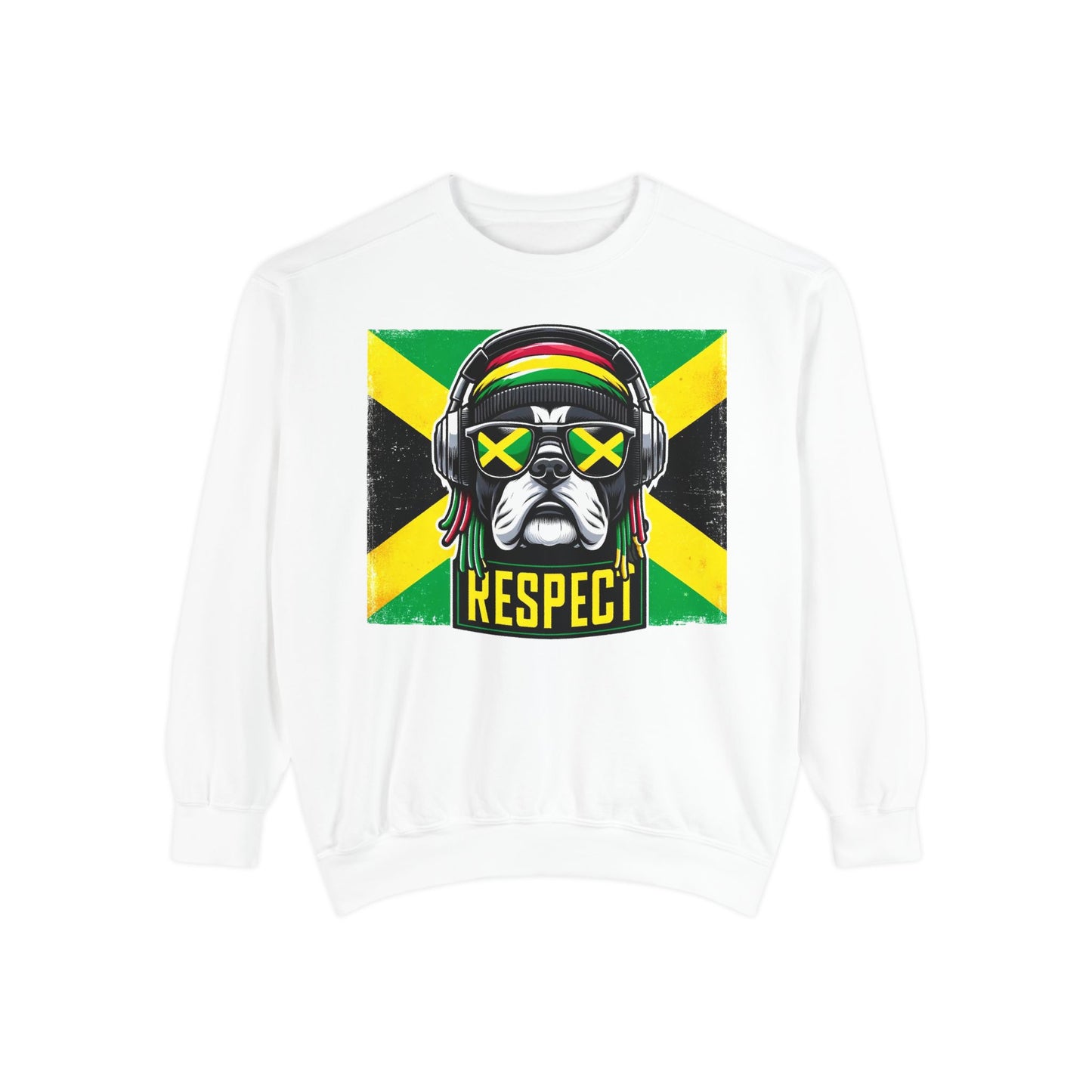 Jamaican Flag Dog Men's Sweatshirt