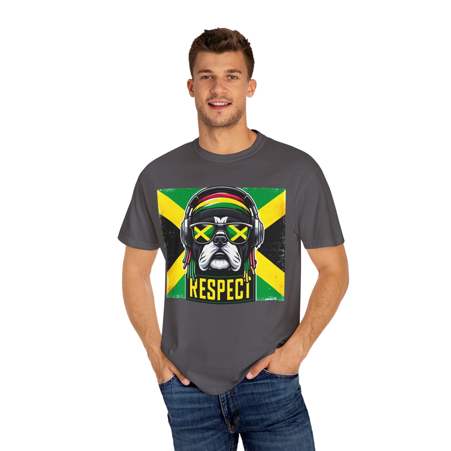 Jamaica Flag Dog Shades T-shirt For Men