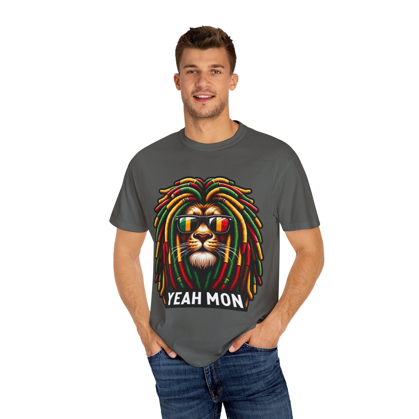 Rasta Lion Shirt Reggae Tee Yeah Mon Reggae Shirt Yeah Mon Jamaica Shirt Reggae Clothing Jamaica Slang Rasta Lion Shirt Rasta Reggae Shirt