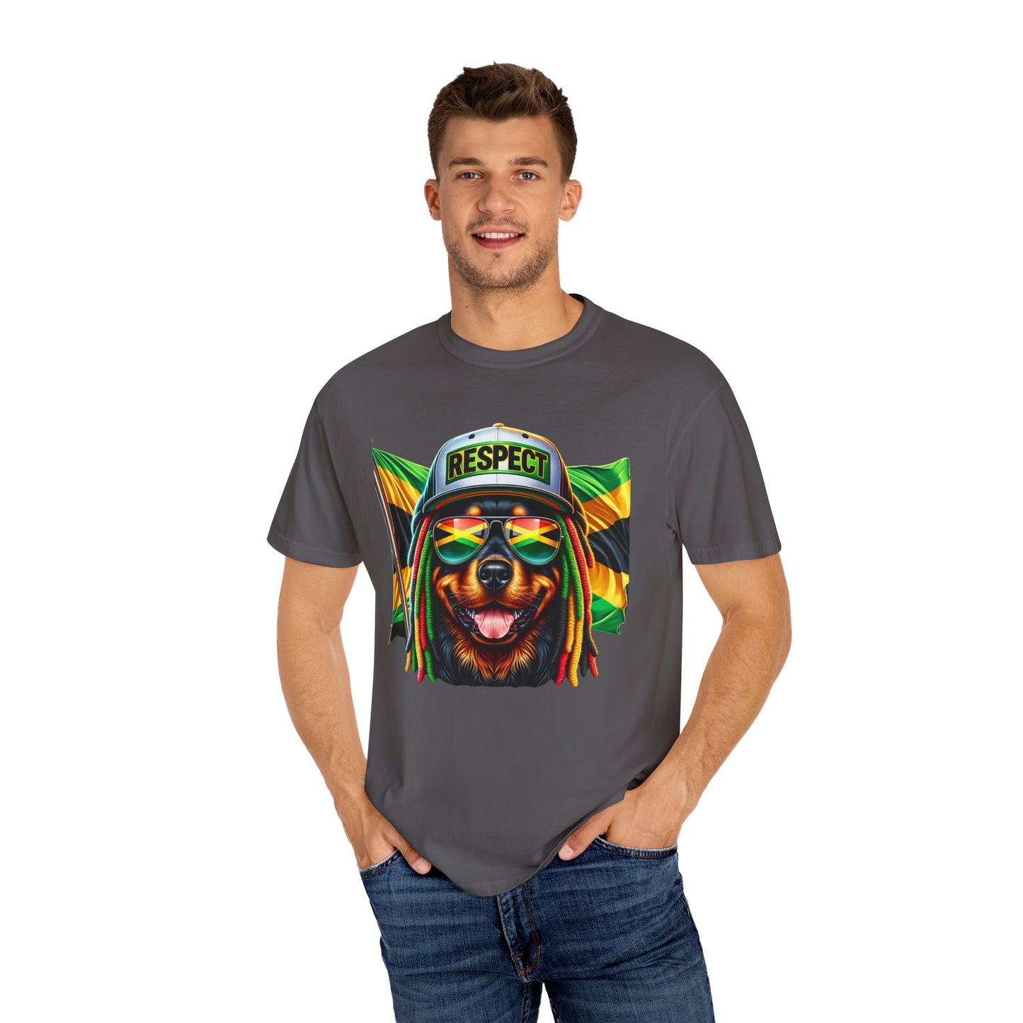 Jamaica Flag Dog Shades T-shirt For Men