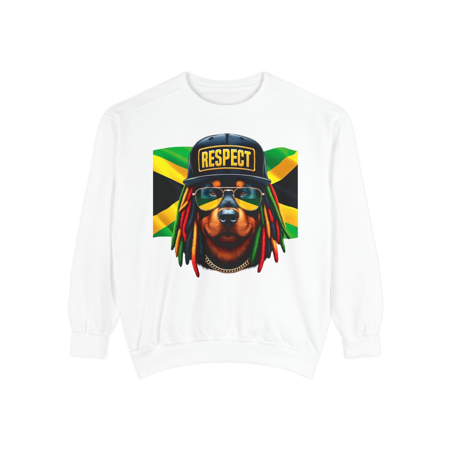 Jamaican Flag Dog Men's Sweatshirt