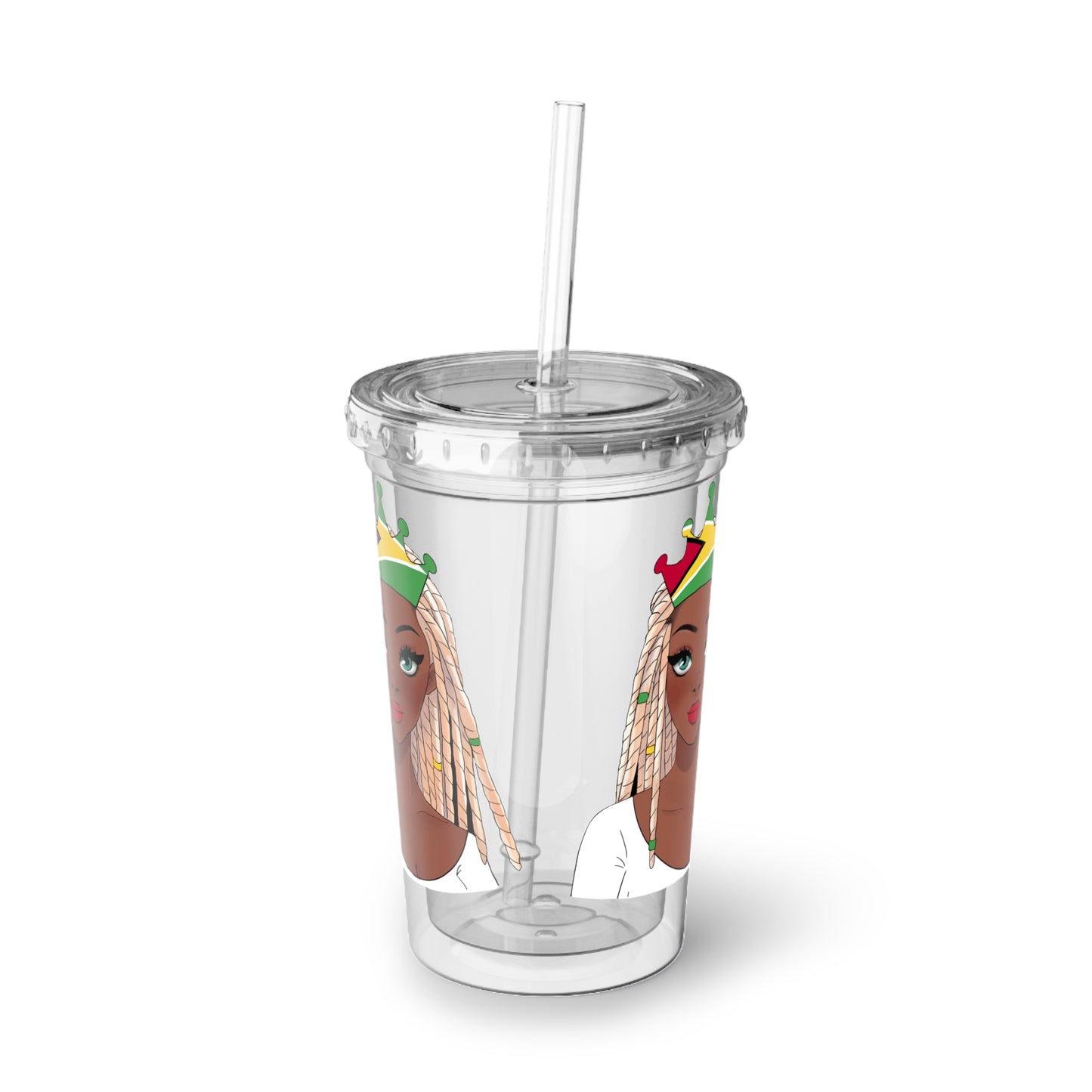Guyana Cup With Straw Soca Queen Gift For Guyanese Mom Gift For Guyanese Women Guyana Heritage Patriotic Guyana Flag Merchandise