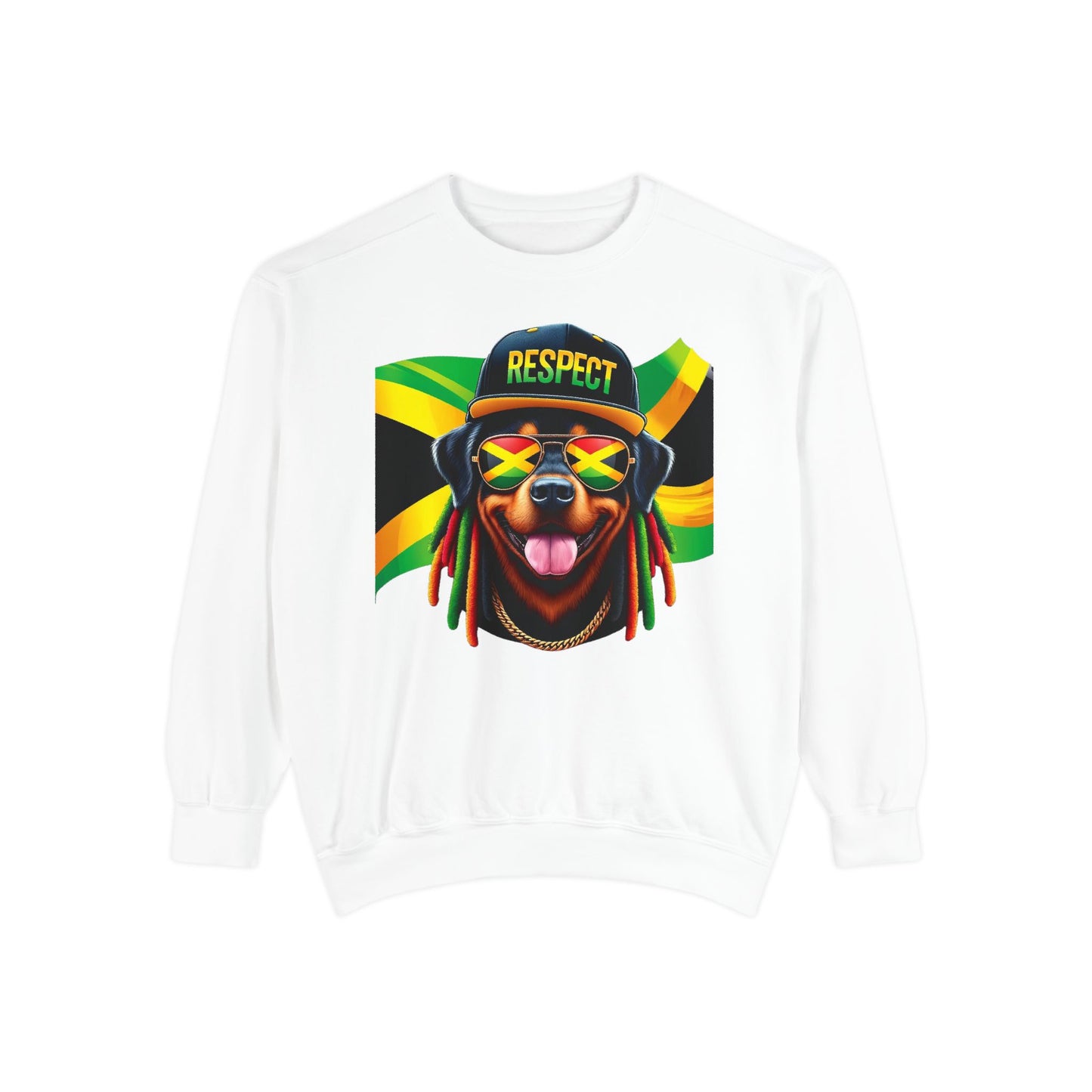 Jamaican Flag Dog Men's Sweatshirt