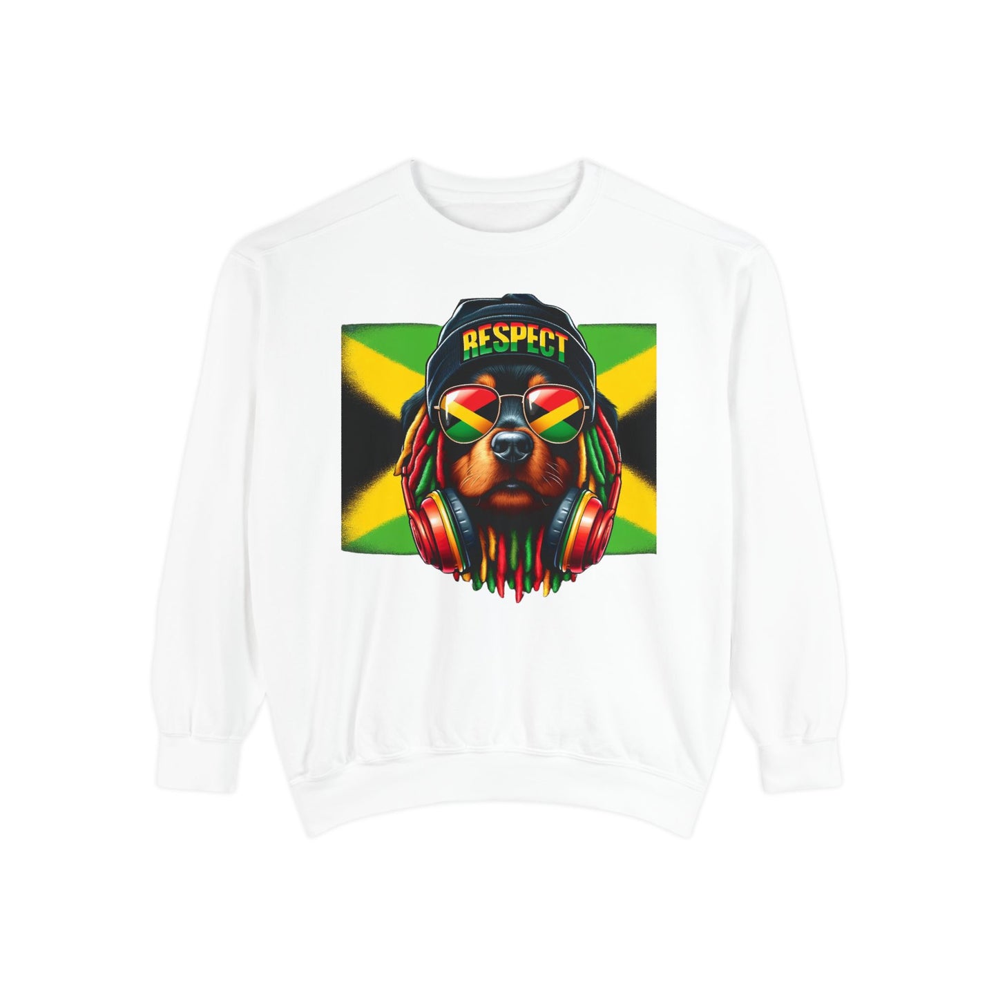 Jamaican Flag Dog Men's Sweatshirt