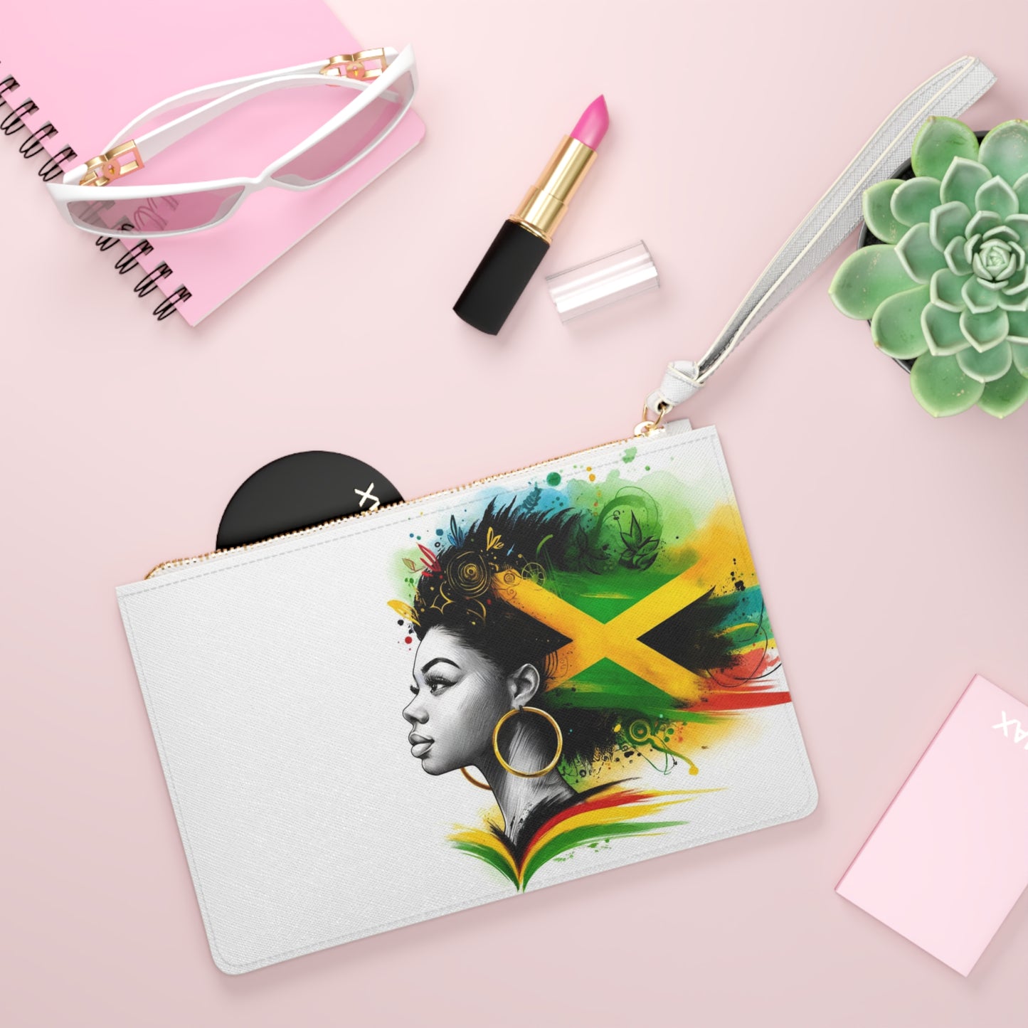 Gift for Jamaica Mom Jamaica Accessories Gift For Jamaican Woman Jamaica Flag Clutch
