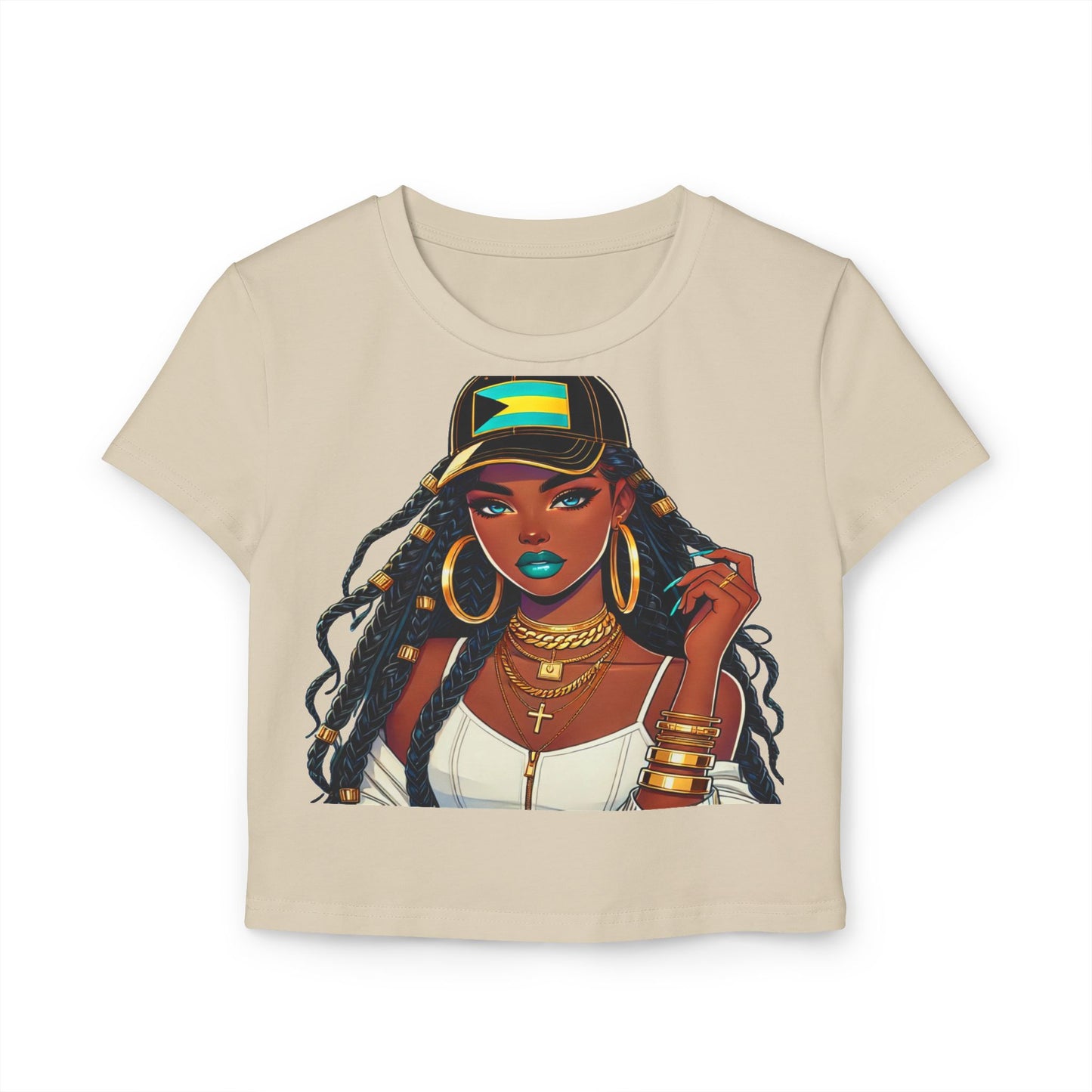 Women's Bahamas Flag Baby Tee