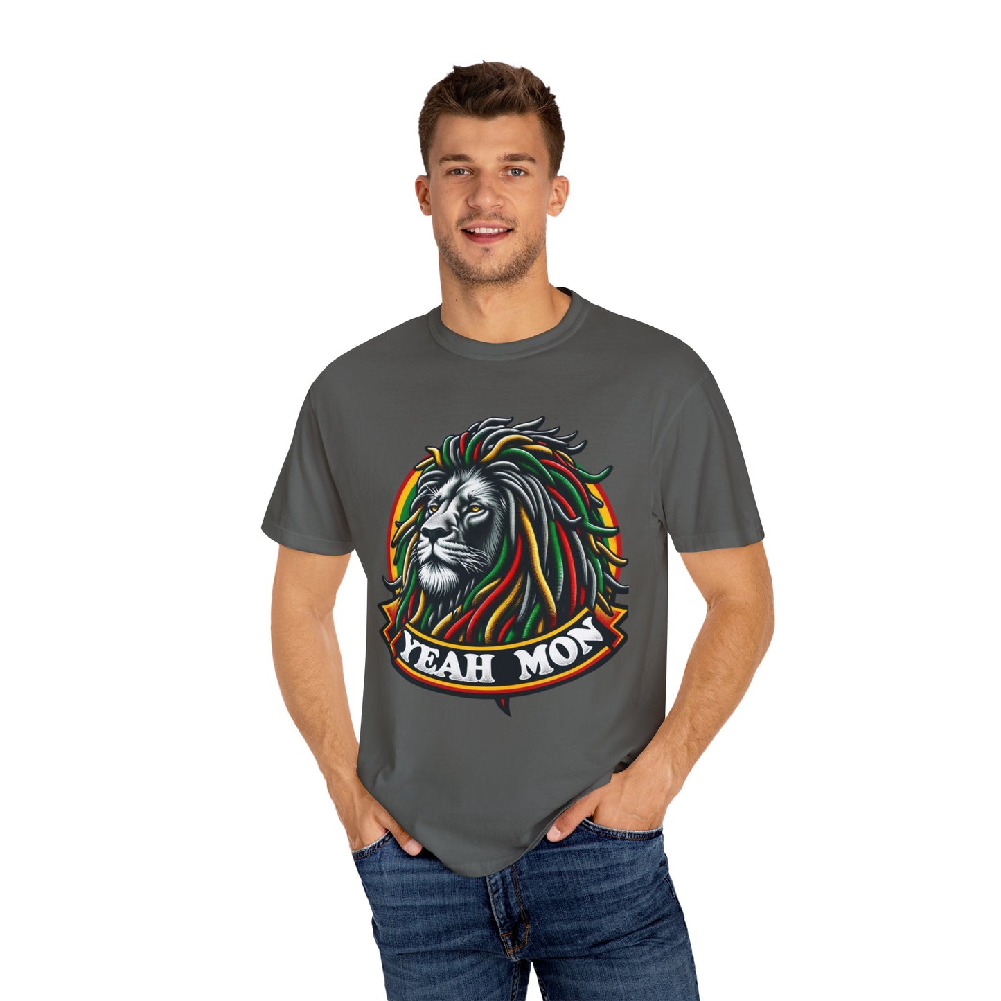 Rasta Lion Shirt Reggae Tee Yeah Mon Reggae Shirt Yeah Mon Jamaica Shirt Reggae Clothing Jamaica Slang Rasta Lion Shirt Rasta Reggae Shirt