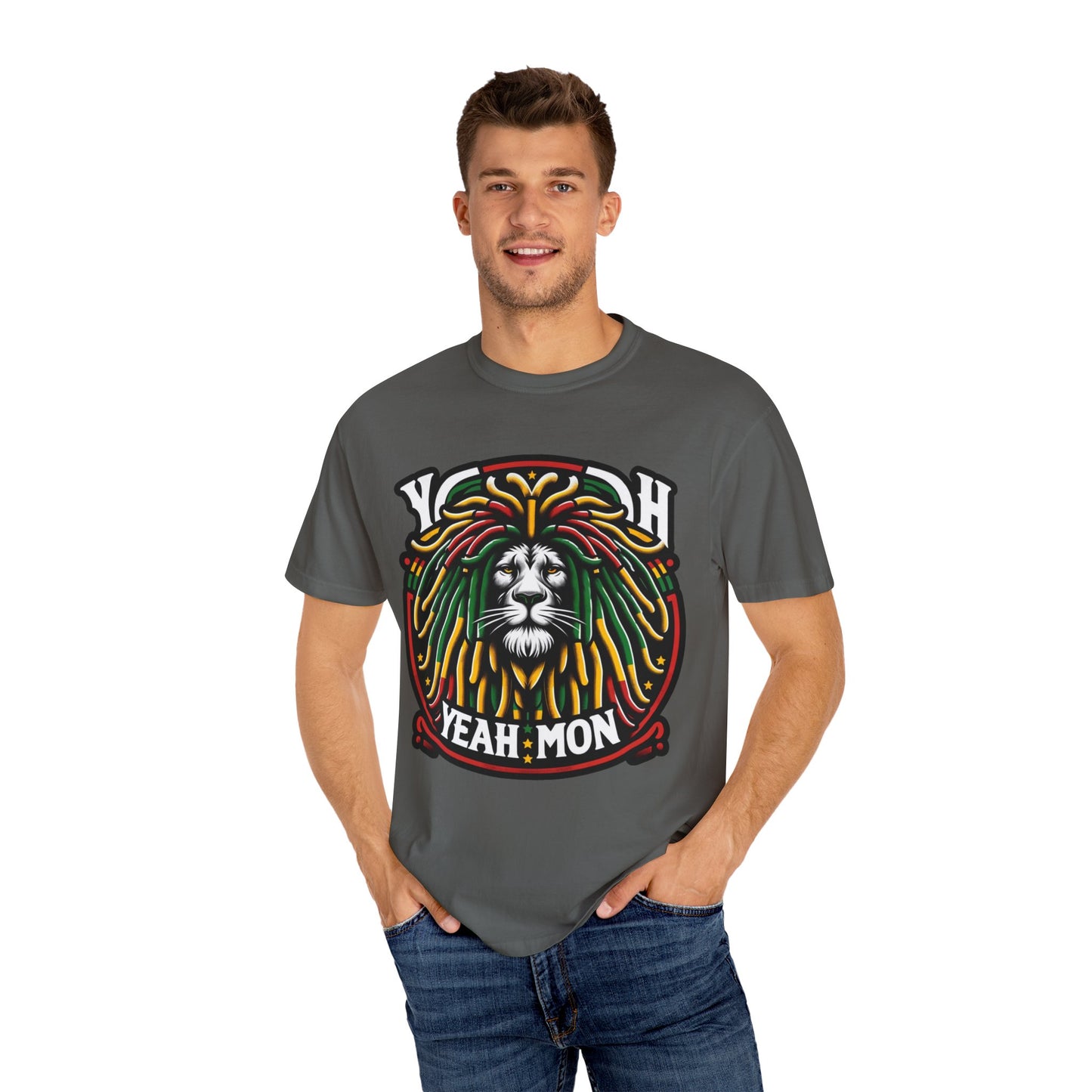 Rasta Lion Shirt Reggae Tee Yeah Mon Reggae Shirt Yeah Mon Jamaica Shirt Reggae Clothing Jamaica Slang Rasta Lion Shirt Rasta Reggae Shirt