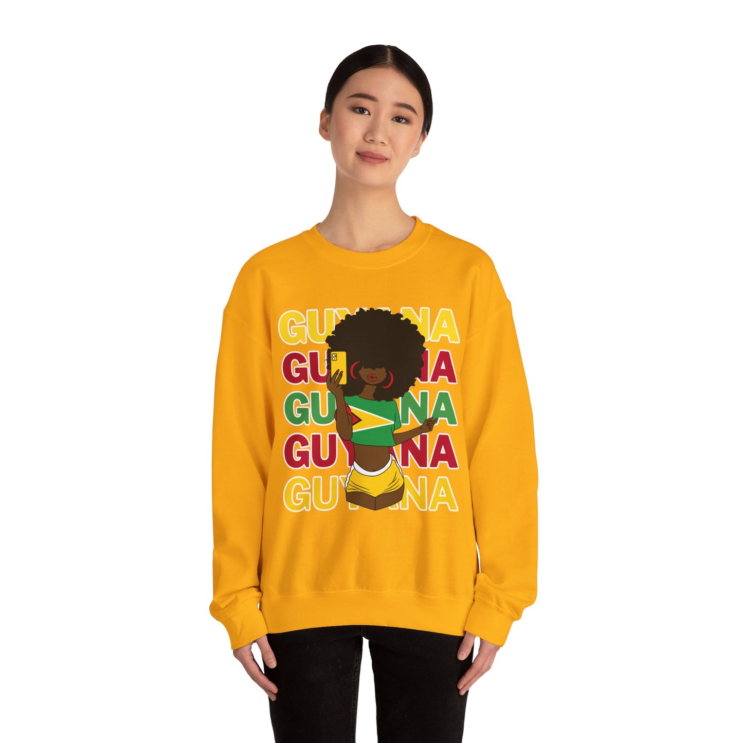 Gift For Guyanese Mom Guyana Sweatshirt Just A Girl From Guyana Top Guyana flag sweatshirt Guyana Sweatshirt Guyana Pride Sweatshirt