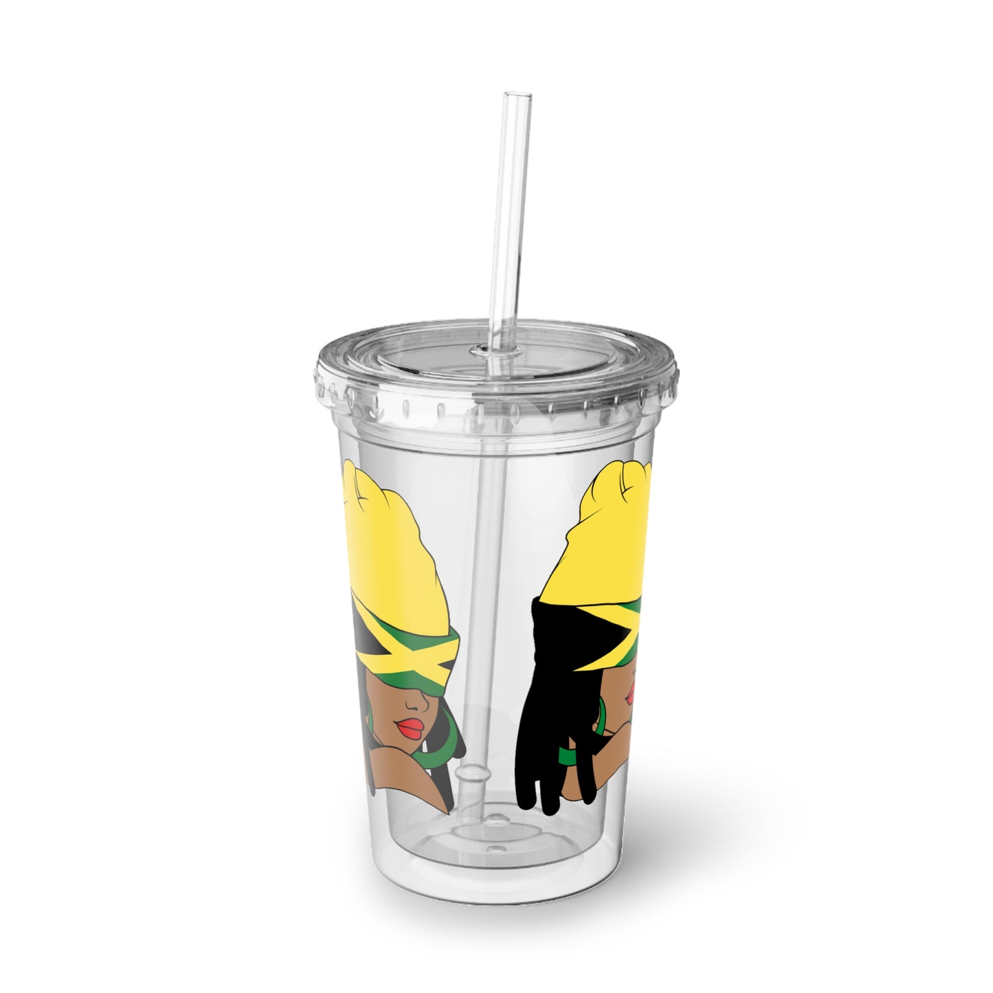 Jamaica Cup With Lid and Straw Jamaican Gift For Women Jamaica Flag Merchandise Jamaica Themed Products