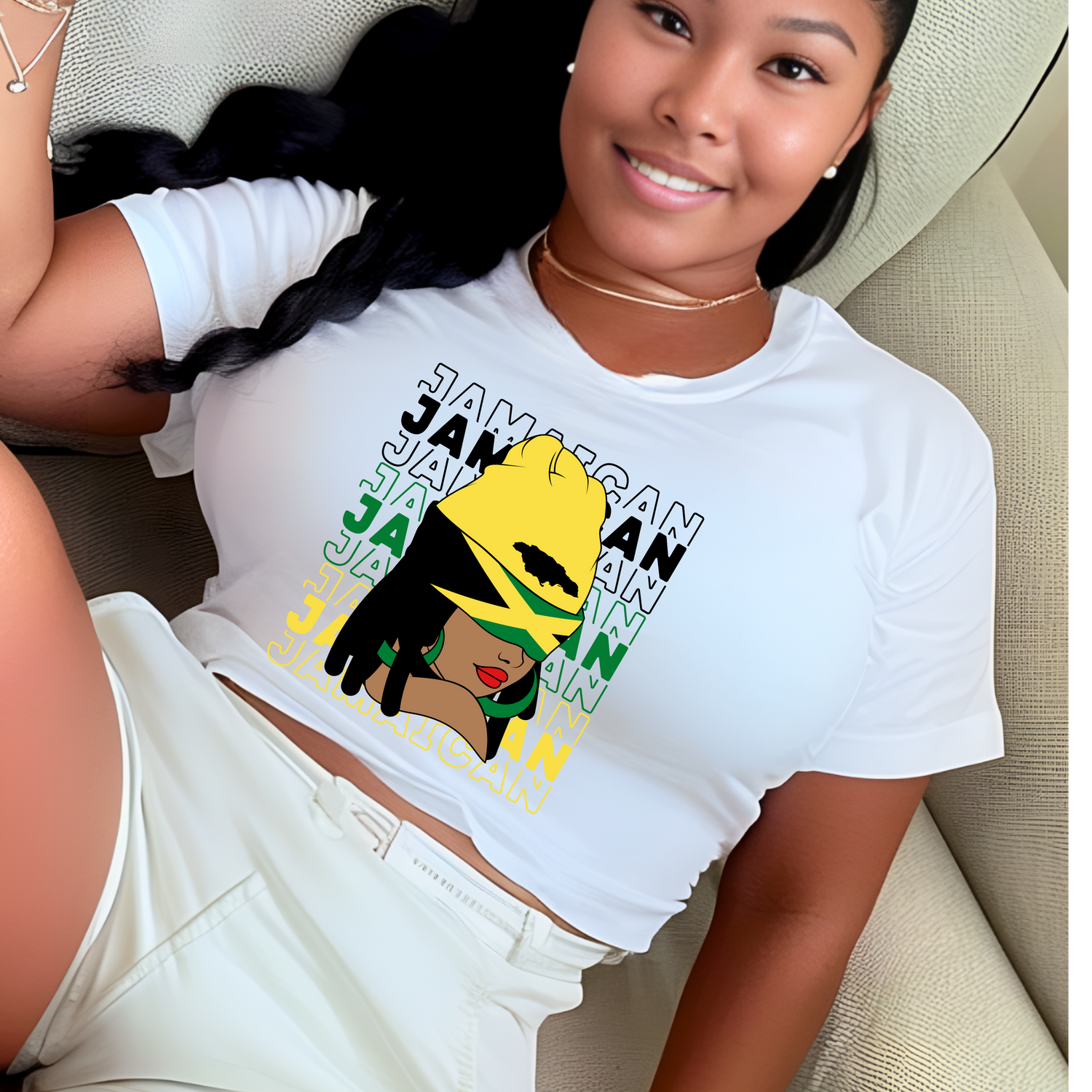 Jamaica Female Crop Top T-Shirt