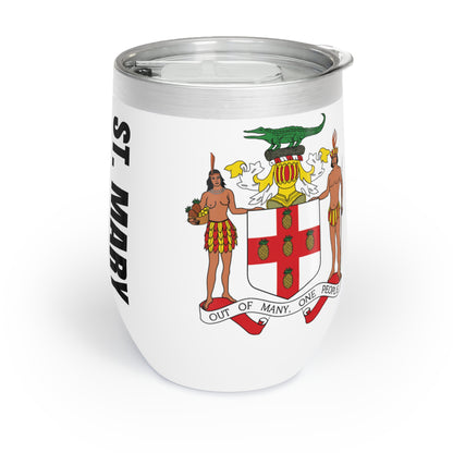 Personalized St Mary Jamaica Flag Wine Tumbler Gift for Jamaican Patriotic Jamaican Gift Jamaica Souvenir Jamaica Heritage Jamaica Roots