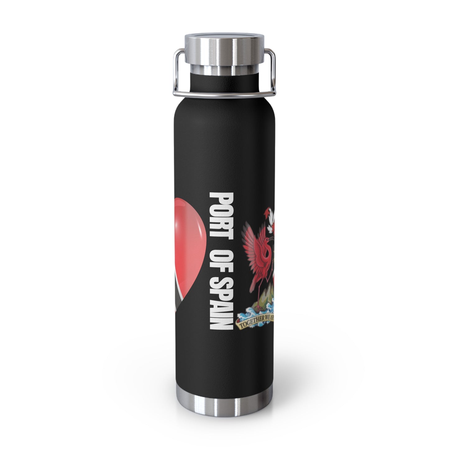 Personalized Trinidad and Tobago Flag Water Bottle Trinidad Flag Products Gift for Trinidadian  Product With Trinidad and Tobago Coat of Arm