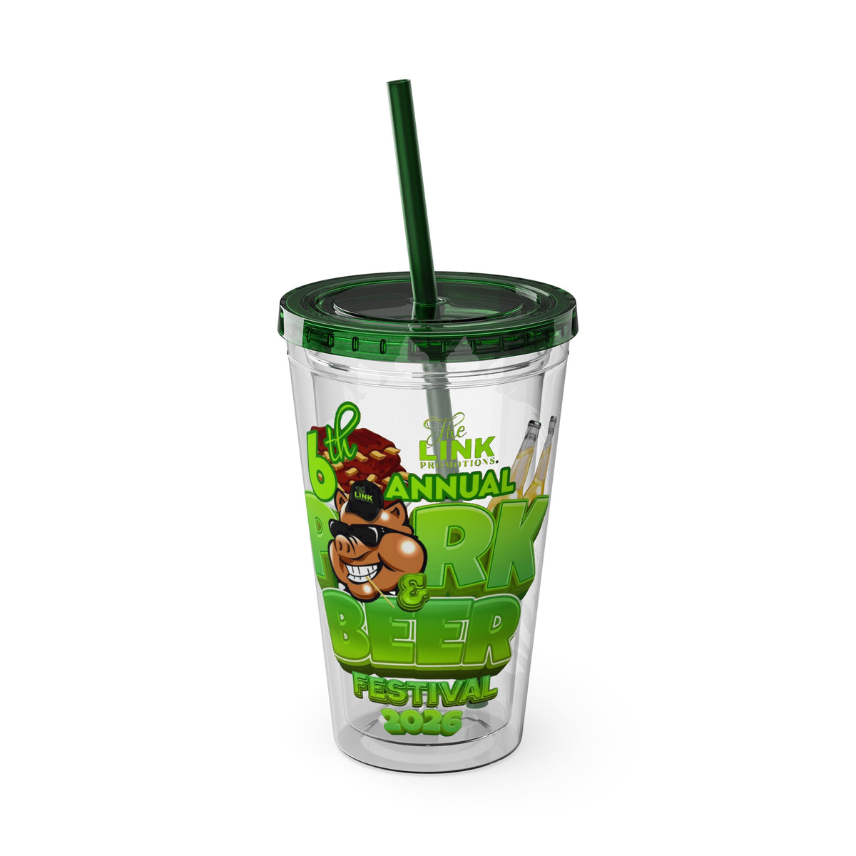 Sexy Lise Custom Pork & Beer Festival 16oz Tumbler with Straw