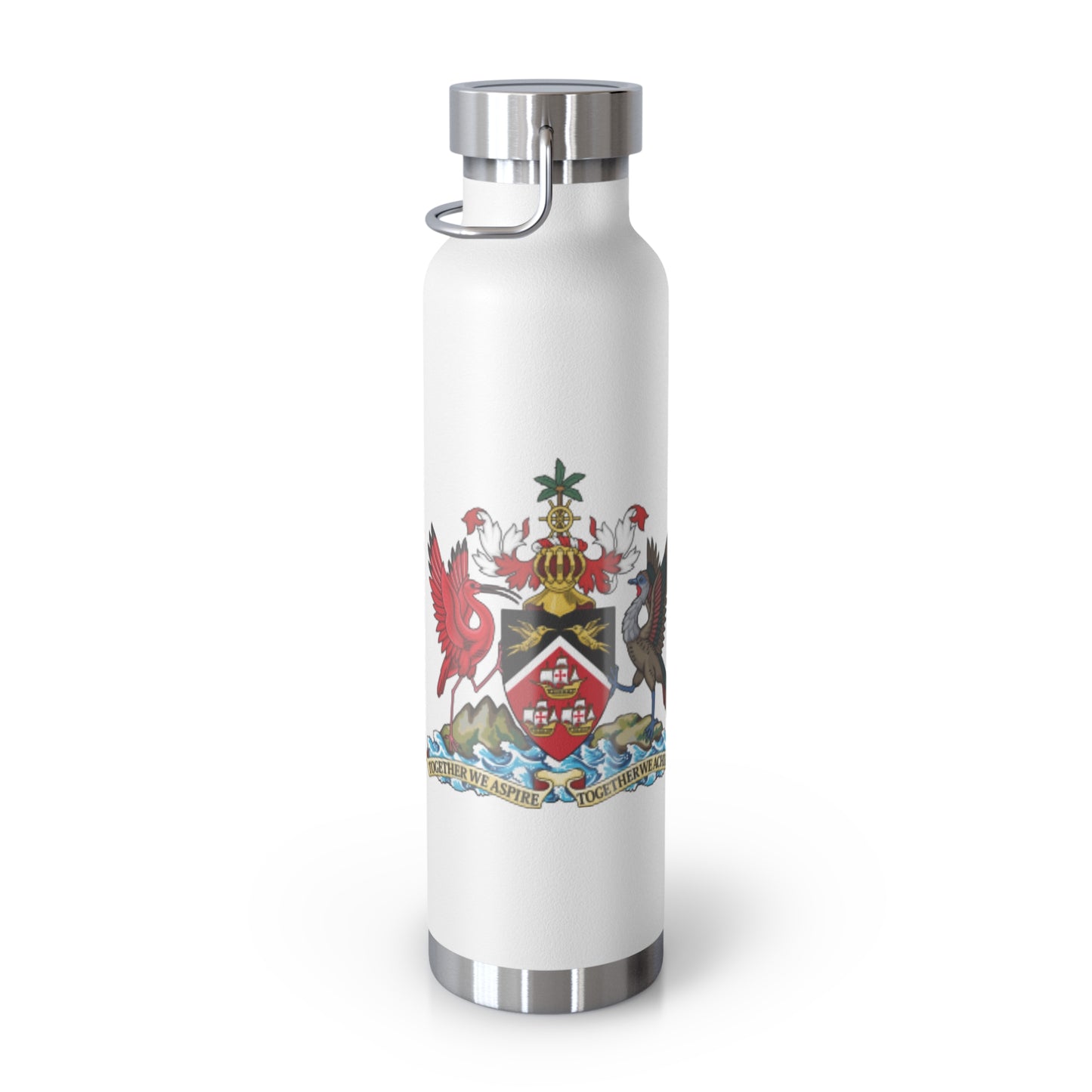 Personalized Gift for Trinidadian Man Trinidad and Tobago Flag Water Bottle Trinidad Flag  Product With Trinidad and Tobago Coat of Arm