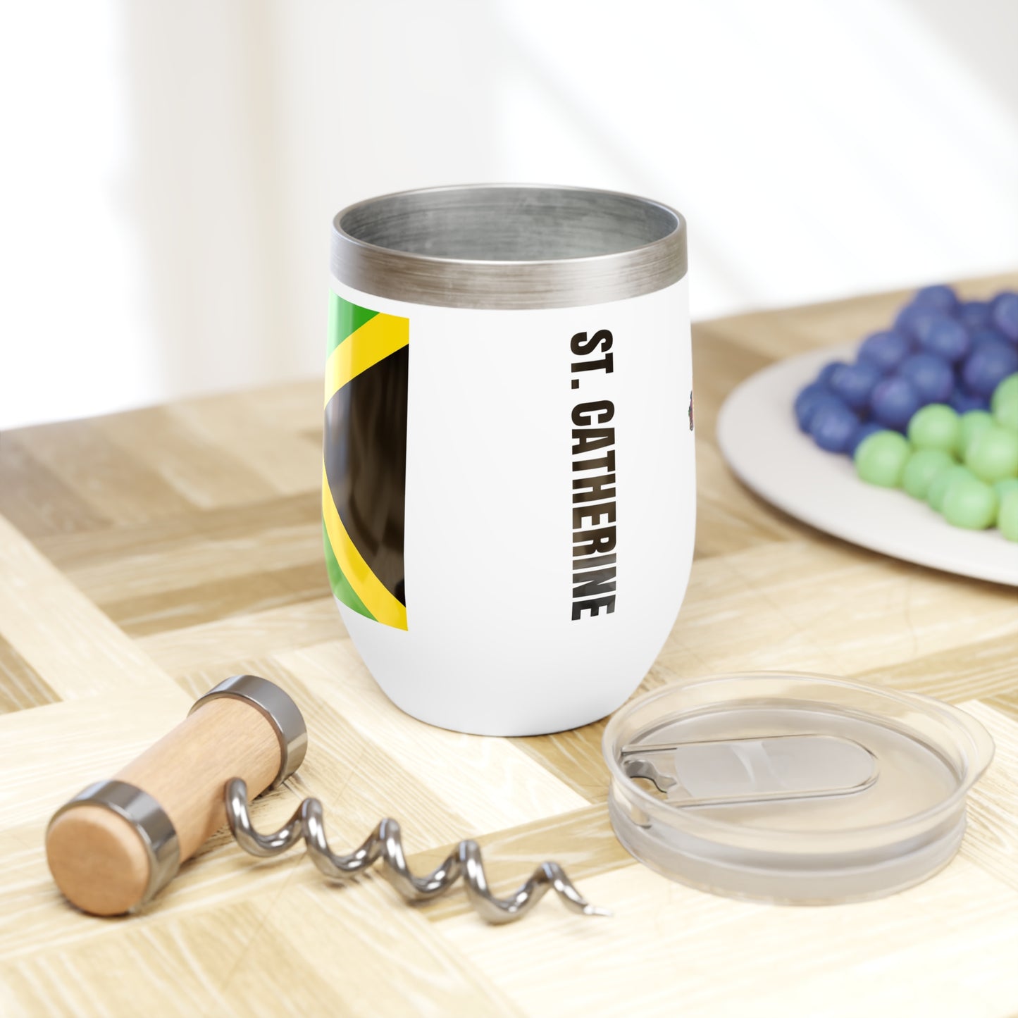 Personalized St Catherine Jamaica Flag Wine Tumbler Gift for Jamaican Patriotic Jamaican Gift Jamaica Souvenir Jamaica Heritage Jamaica Root