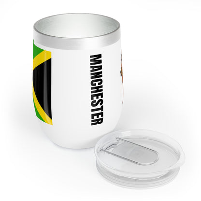 Personalized Manchester Jamaica Flag Wine Tumbler Gift for Jamaican Patriotic Jamaican Gift Jamaica Souvenir Jamaica Heritage Jamaica Root