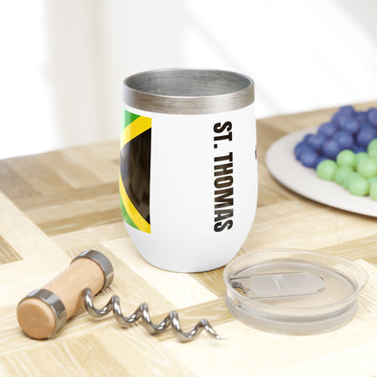 Personalized St Thomas Jamaica Flag Wine Tumbler Gift for Jamaican Patriotic Jamaican Gift Jamaica Souvenir Jamaica Heritage Jamaica Roots