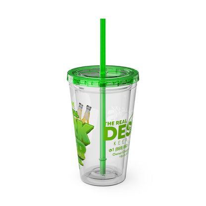 Custom Juicy Desing 16oz Tumbler with Straw