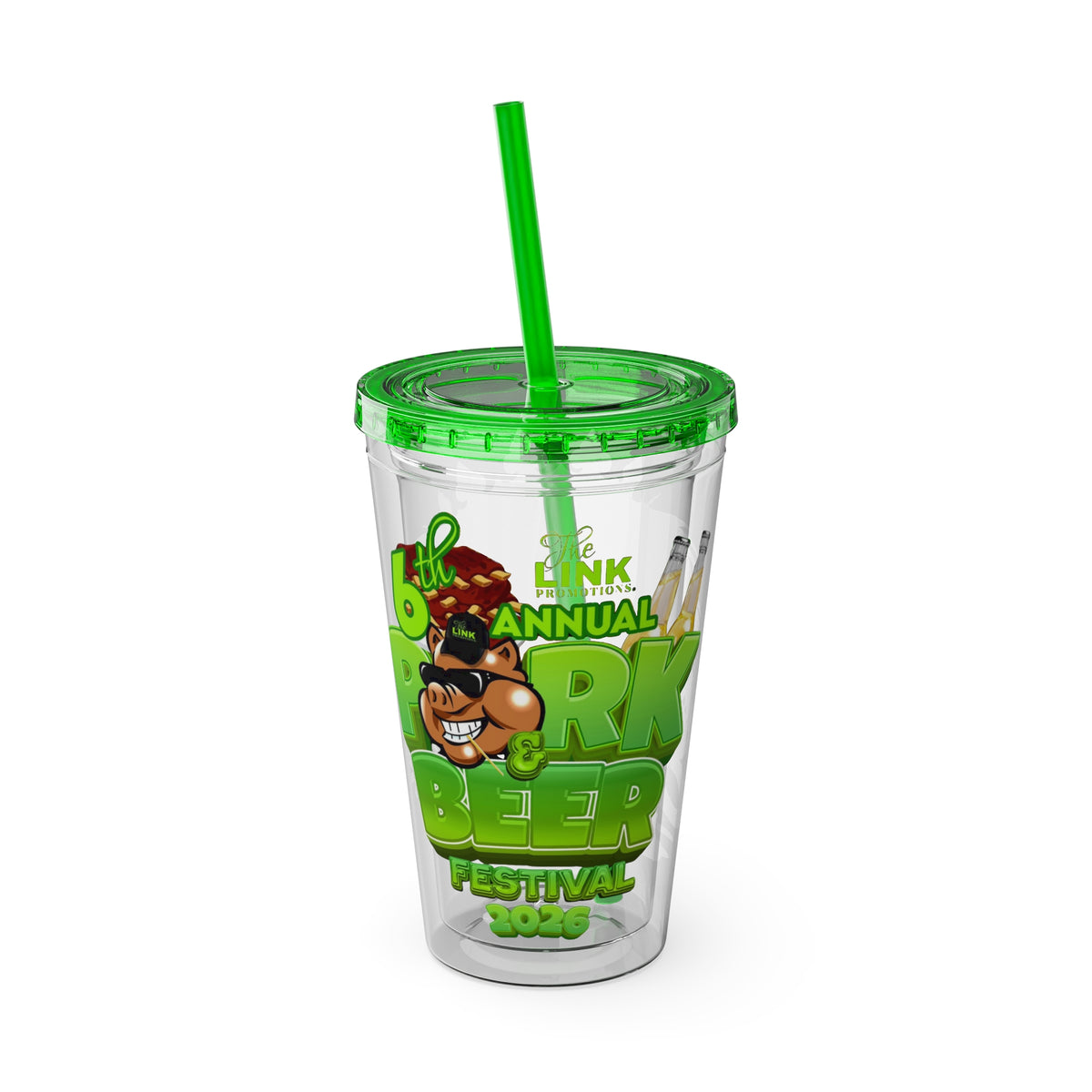 Sexy Lise Custom Pork & Beer Festival 16oz Tumbler with Straw