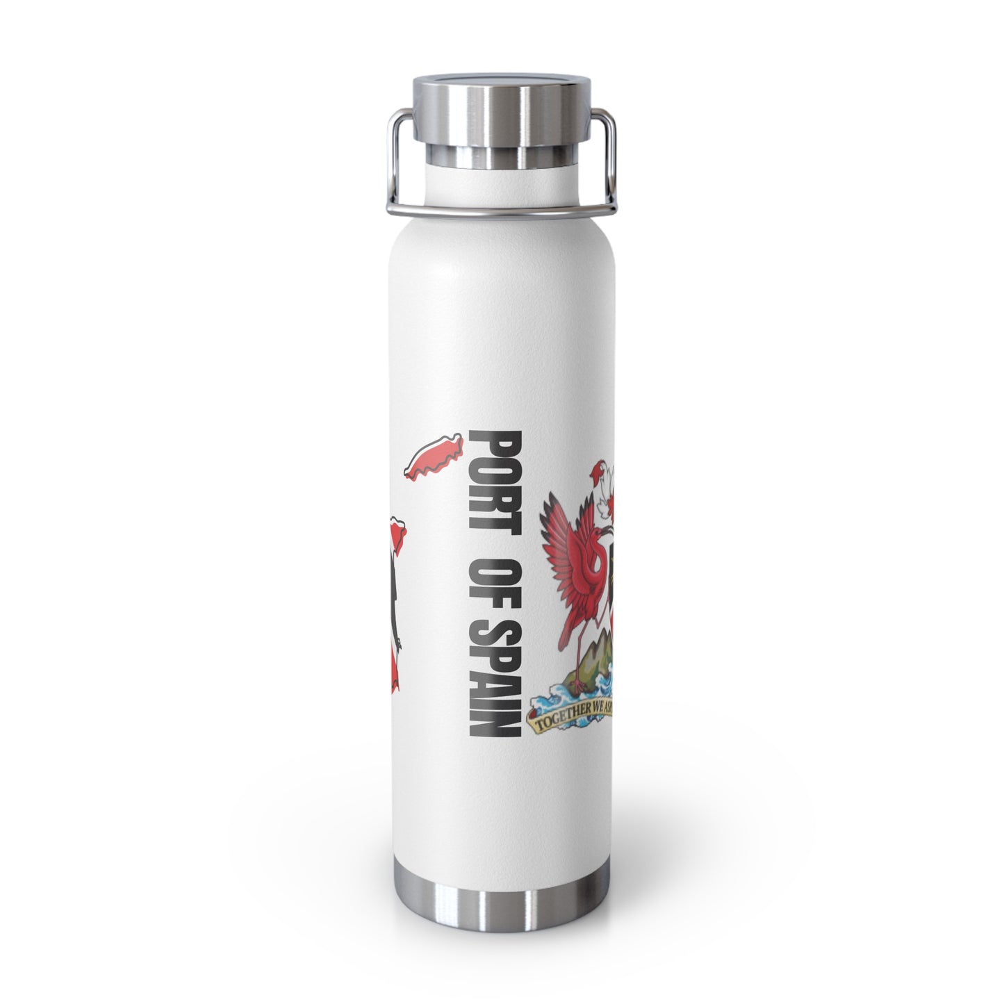 Personalized Trinidad and Tobago Flag Water Bottle Trinidad Flag Products Gift for Trinidadian  Product With Trinidad and Tobago Coat of Arm