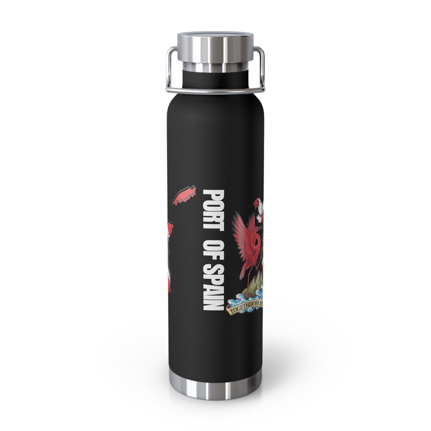 Personalized Trinidad and Tobago Flag Water Bottle Trinidad Flag Products Gift for Trinidadian  Product With Trinidad and Tobago Coat of Arm