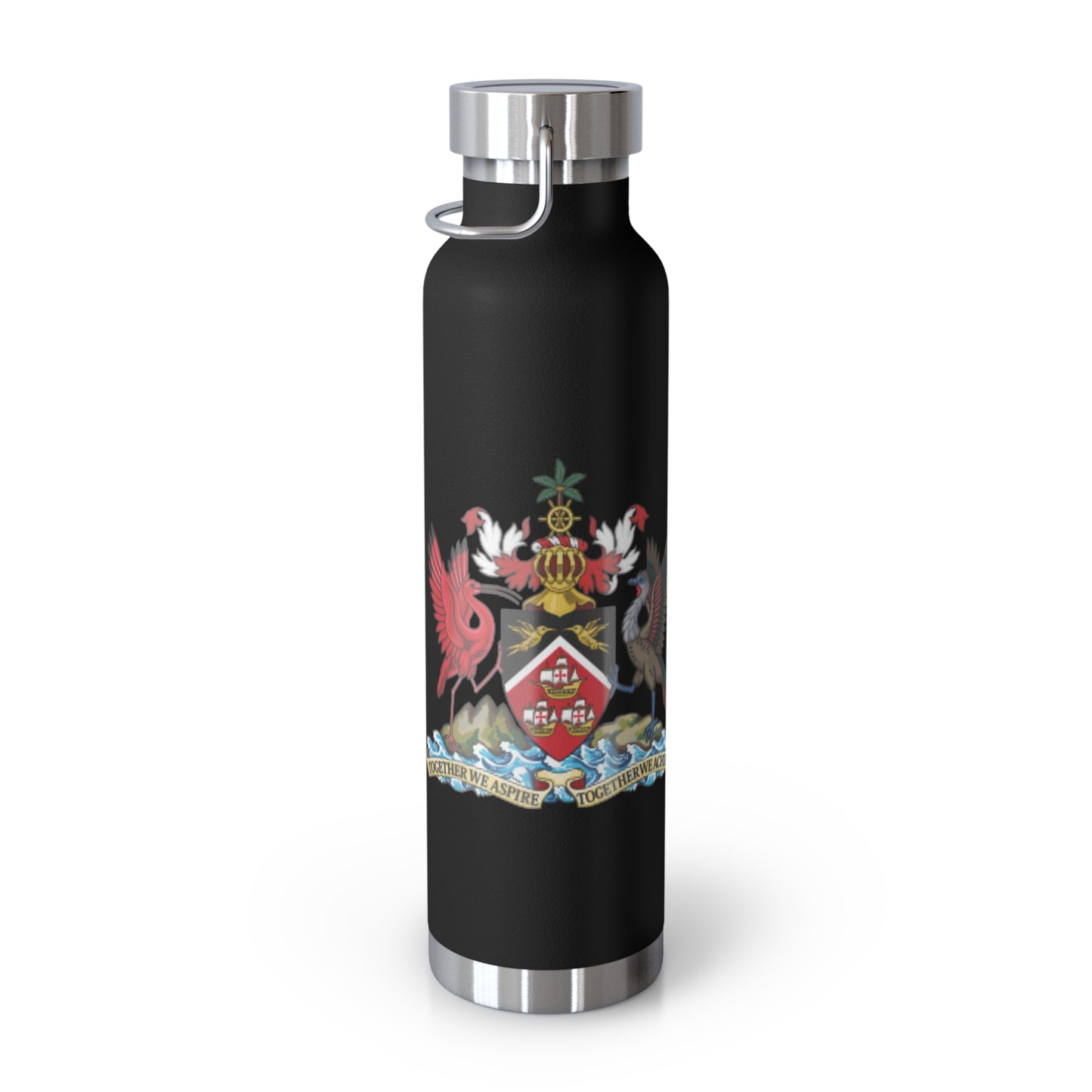 Personalized Gift for Trinidadian Man Trinidad and Tobago Flag Water Bottle Trinidad Flag  Product With Trinidad and Tobago Coat of Arm