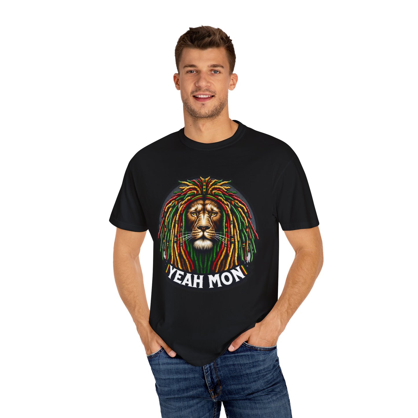 Rasta Lion Shirt Reggae Tee Yeah Mon Reggae Shirt Yeah Mon Jamaica Shirt Reggae Clothing Jamaica Slang Rasta Lion Shirt Rasta Reggae Shirt