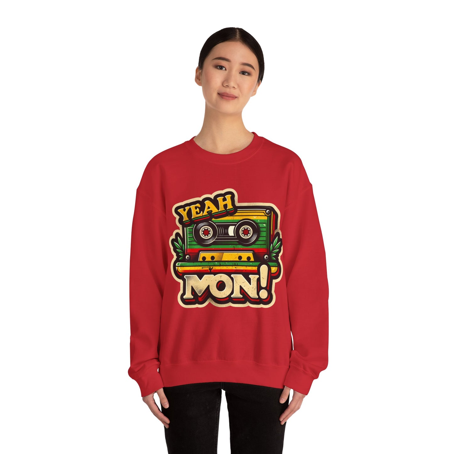 Vintage Retro Reggae Sweatshirt Yeah Mon Sweatshirt Jamaica Clothes Reggae Clothing