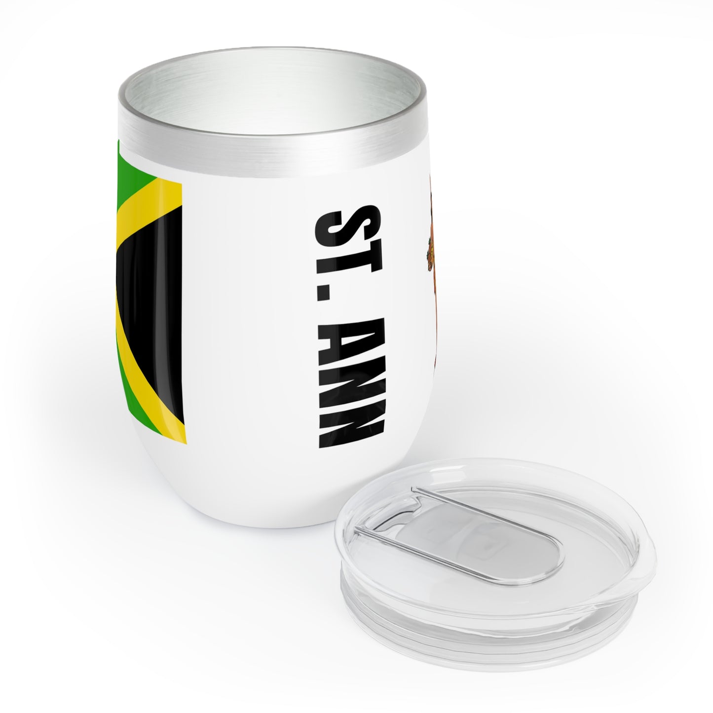 Personalized St Ann Jamaica Flag Wine Tumbler Gift for Jamaican Patriotic Jamaican Gift Jamaica Souvenir Jamaica Heritage Jamaica Root