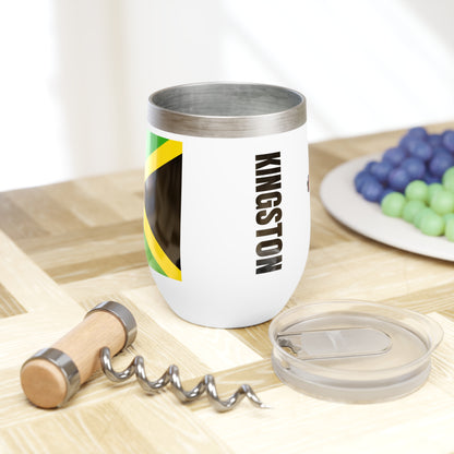 Personalized Kingston Jamaica Flag Wine Tumbler Gift for Jamaican Patriotic Jamaican Gift Jamaica Souvenir Jamaica Heritage Jamaica Root