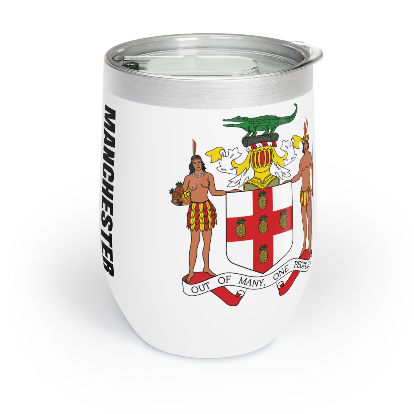 Personalized Manchester Jamaica Flag Wine Tumbler Gift for Jamaican Patriotic Jamaican Gift Jamaica Souvenir Jamaica Heritage Jamaica Root