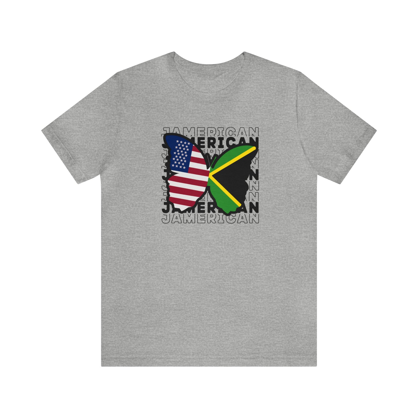 Jamaica Color T Shirt For Women Jamaica and American Flag Jamerican