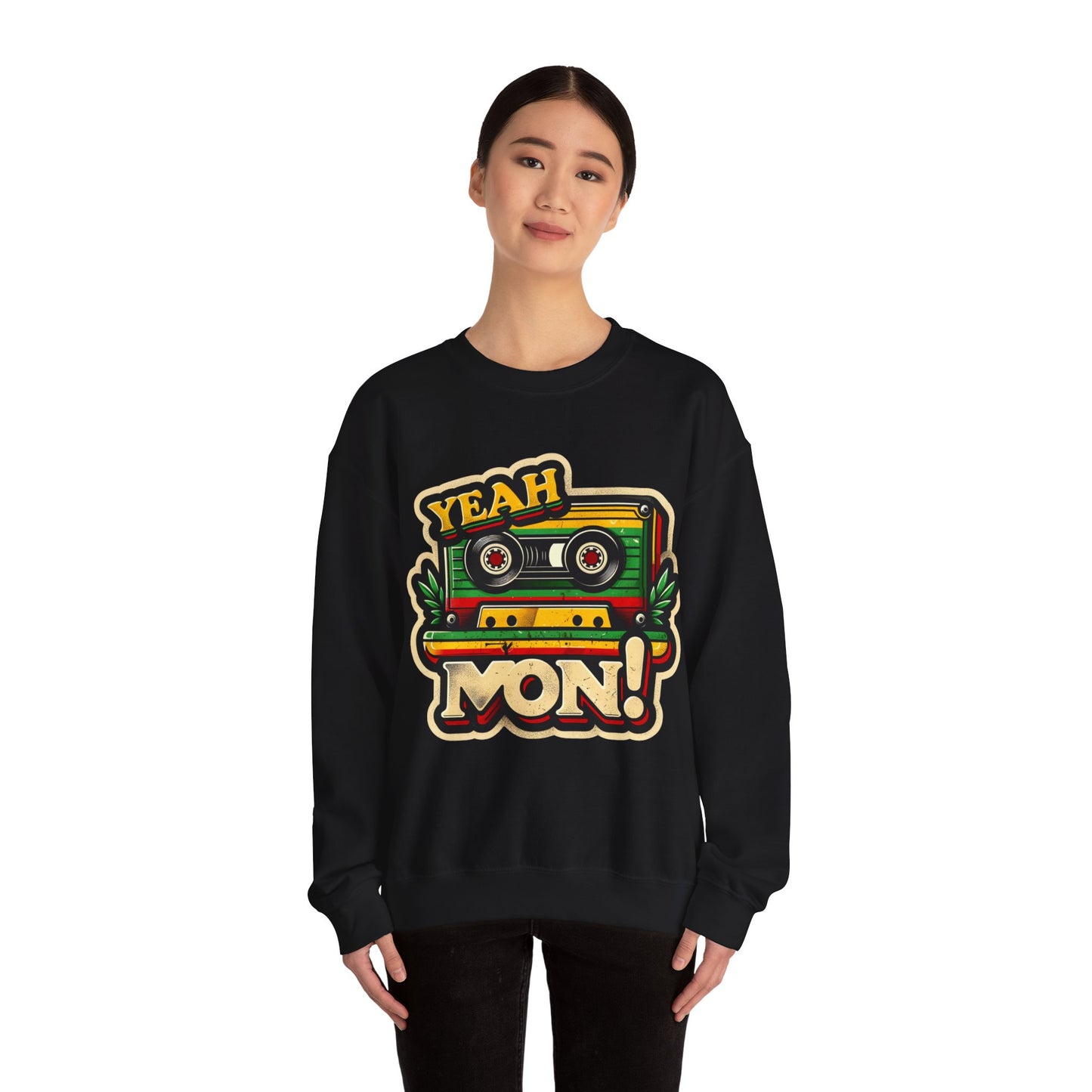 Vintage Retro Reggae Sweatshirt Yeah Mon Sweatshirt Jamaica Clothes Reggae Clothing