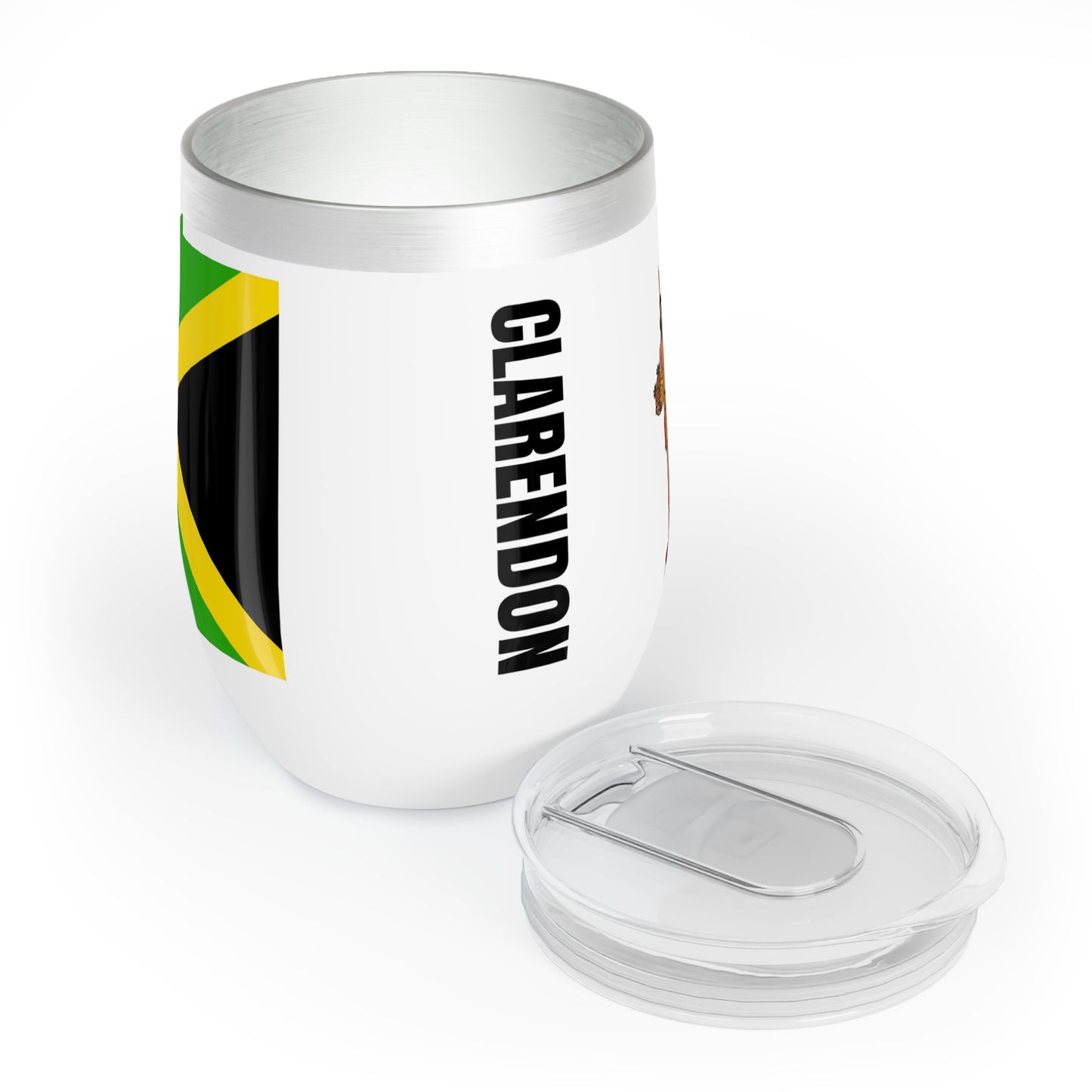 Personalized Clarendon Jamaica Flag Wine Tumbler Gift for Jamaican Patriotic Jamaican Gift Jamaica Souvenir Jamaica Heritage Jamaica Roots