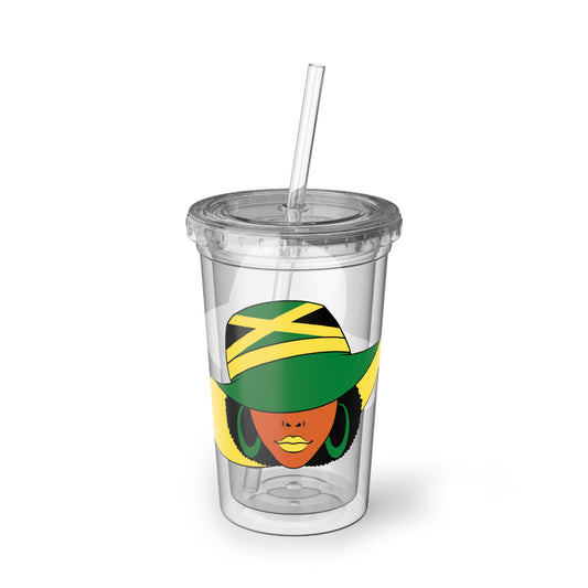 Jamaica Cup With Lid and Straw Jamaican Gift For Women Jamaica Flag Merchandise Jamaica Themed Products