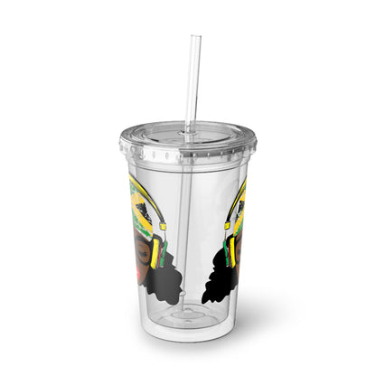 Jamaica Cup With Lid and Straw Jamaican Gift For Women Jamaica Flag Merchandise Jamaica Themed Products