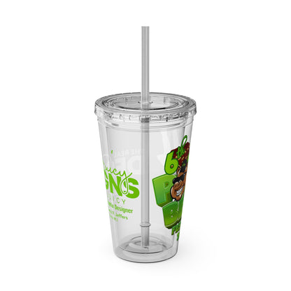 Custom Juicy Desing 16oz Tumbler with Straw