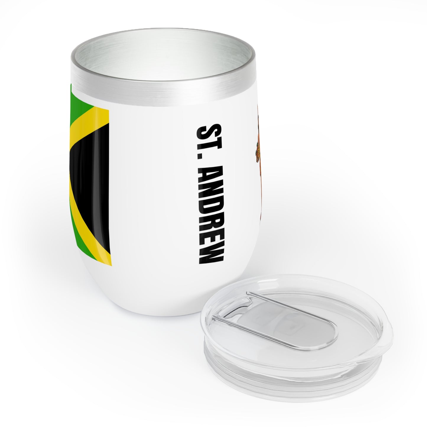 Personalized St  Andrew Jamaica Flag Wine Tumbler Gift for Jamaican Patriotic Jamaican Gift Jamaica Souvenir Jamaica Heritage Jamaica Roots