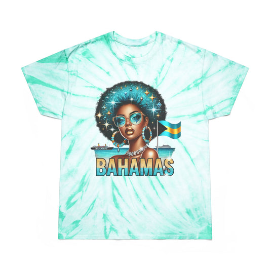Patriotic Bahamian Woman with Bahamas Flag Design