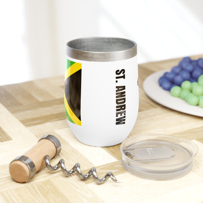 Personalized St  Andrew Jamaica Flag Wine Tumbler Gift for Jamaican Patriotic Jamaican Gift Jamaica Souvenir Jamaica Heritage Jamaica Roots