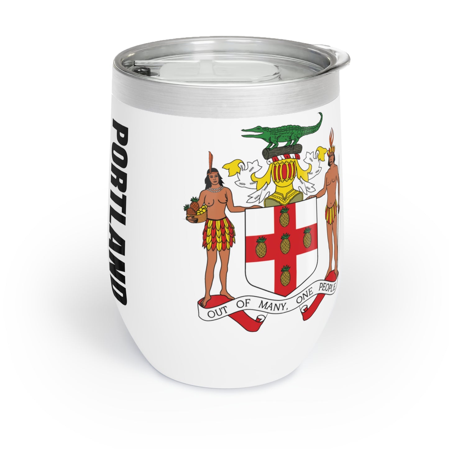 Personalized Portland Jamaica Flag Wine Tumbler Gift for Jamaican Patriotic Jamaican Gift Jamaica Souvenir Jamaica Heritage Jamaica Roots