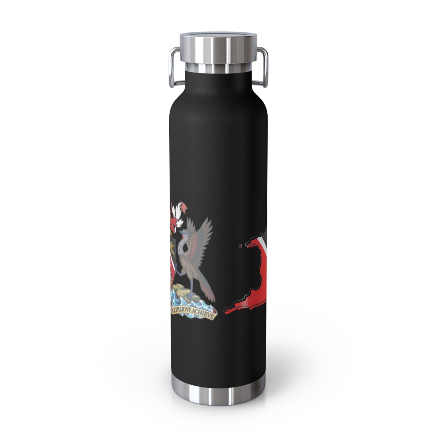 Personalized Trinidad and Tobago Flag Water Bottle Trinidad Flag Products Gift for Trinidadian  Product With Trinidad and Tobago Coat of Arm