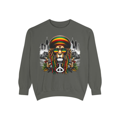 Rasta Lion Sweatshirt Reggae Dreads Jamaica Sweatshirt