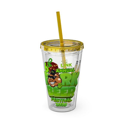 Sexy Lise Custom Pork & Beer Festival 16oz Tumbler with Straw