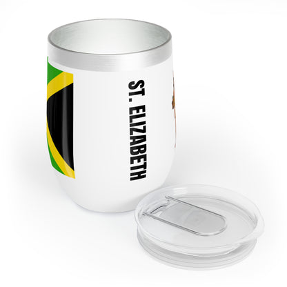 Personalized St Elizabeth Jamaica Flag Wine Tumbler Gift for Jamaican Patriotic Jamaican Gift Jamaica Souvenir Jamaica Heritage Jamaica Root