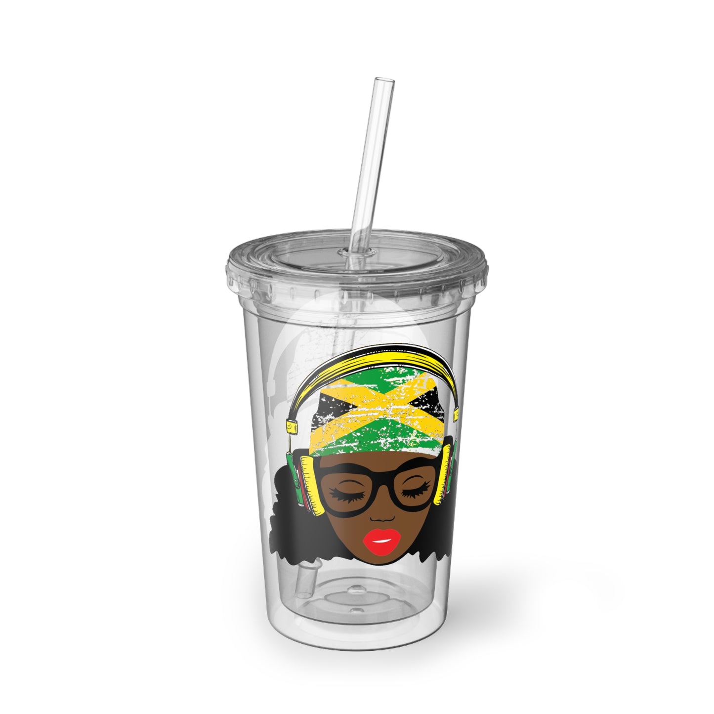 Jamaica Cup With Lid and Straw Jamaican Gift For Women Jamaica Flag Merchandise Jamaica Themed Products