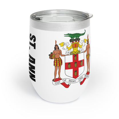 Personalized St Ann Jamaica Flag Wine Tumbler Gift for Jamaican Patriotic Jamaican Gift Jamaica Souvenir Jamaica Heritage Jamaica Root