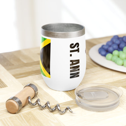 Personalized St Ann Jamaica Flag Wine Tumbler Gift for Jamaican Patriotic Jamaican Gift Jamaica Souvenir Jamaica Heritage Jamaica Root