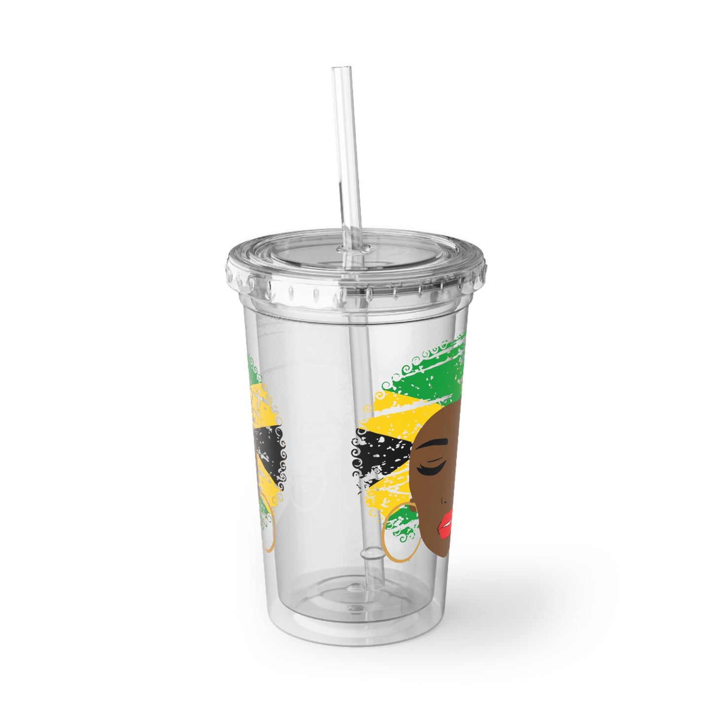 Jamaica Cup With Lid and Straw Jamaican Gift For Women Jamaica Flag Merchandise Jamaica Themed Products